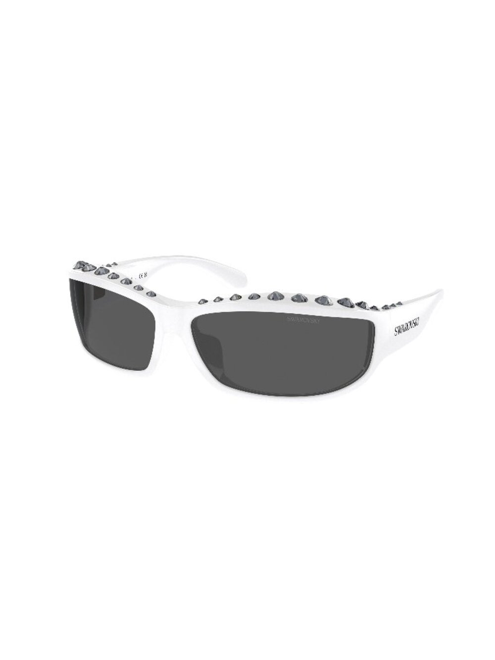 New Swarovski Women's Sunglasses White Aviator Grey Lens Injected Frame SK6009